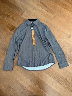 Modern English Men's Long-Sleeve Patterned Dress Shirt